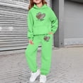 thumbnail image 2 of LRen Toddler Girl Sweatsuit Set Valentines Bowknot Print Crewneck Long Sleeve Valentines Hoodie Sweatshirts and Sweatpants Fashion Children Valentine's Day Clothes, 2 of 6