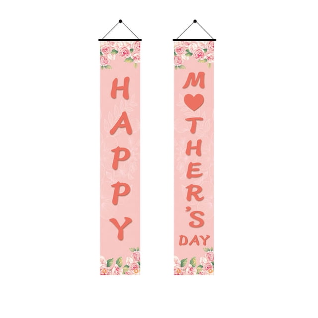 Décorations de la Fête des Mères Rideau de Porte en Polyester 30 cm x 180 cm avec Messages Sincères Parent-Enfant pour Usage Intérieur Extérieur