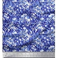 thumbnail image 1 of Soimoi Blue Rayon Fabric Leopard & Wild Animal Skin Fabric Prints by Yard 42 Inch Wide, 1 of 3