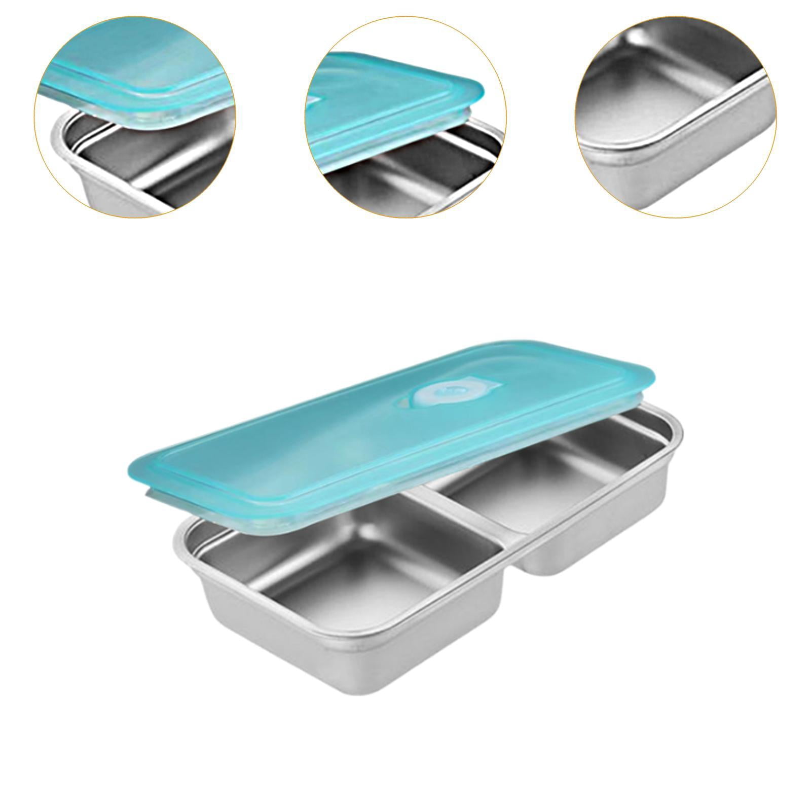 Fiocias 4 Pieces Stainless Steel Snack Container Bento Box Food Containers Sealing Lunch