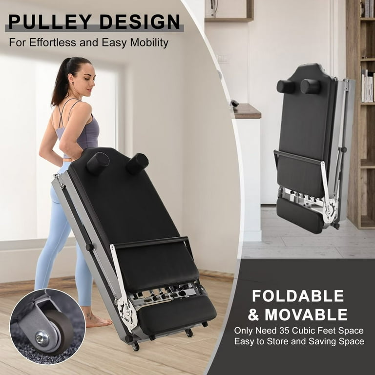 MOPHOTO Foldable Home Pilates Machine Gym Reformer for Beginners 300lbs Quiet with Spring Walmart