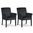 thumbnail image 1 of Gymax Set of 2 Arm Chair Guest Chair Home Office w/ Wooden Legs Black, 1 of 6
