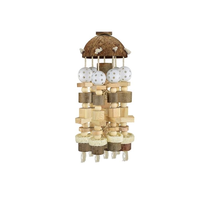 Juguete Para Loros Y Pájaros, Juguete Para Loros Grandes, Bloques De Madera Natural, Juguete Para Masticar Pájaros, Jaula Para Loros, Juguete Para Morder Cateissary PT001170-00