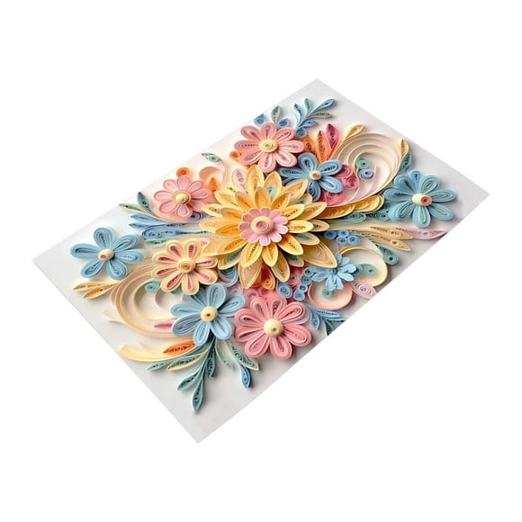 TIMIFIS Kitchen Mats For Floor Flower Soft Diatom Mud Floor Mat, Bathroom Water Absorption And Slip Foot Mat, Technology Cloth Carpet Machine, Bathroom Mat pring/Summer