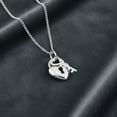 thumbnail image 3 of Bling Jewelry Womens Key to Her Heart Love Lock & Key, Heart Charm Pendant Necklace .925 Sterling Silver, 3 of 5