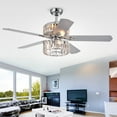 thumbnail image 3 of Warehouse of Tiffany Perris 52-inch 5-Blade Chrome Lighted Ceiling Fans with 2-Tier Crystal Shade (Remote Controlled), 3 of 5