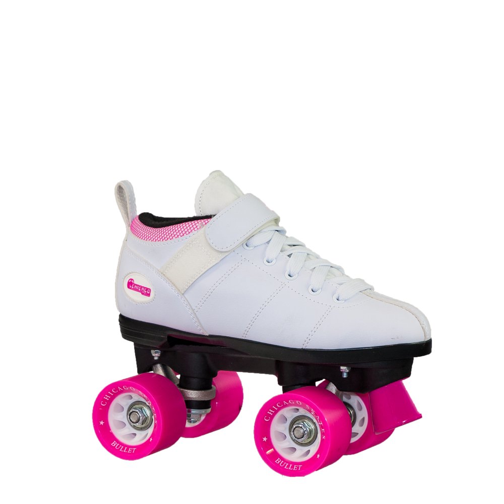 Chicago Ladies Bullet Speed Skates White Classic Quad Roller Skate , Size 6