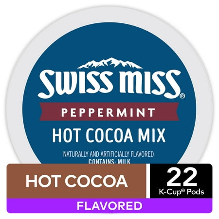 Swiss Miss Peppermint Hot Cocoa K-Cup Pods, 22 Count for Keurig