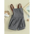 thumbnail image 3 of FEORJGP Toddler Baby Boys Basic Overalls 3M 6M 9M 1T 2T Infant Summer Sleeveless Jumpsuit Patchwork Straps Shortall Little Boy Cute Backless Romper Cargo Shorts Casual Clothing, 3 of 9