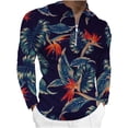 thumbnail image 1 of Blusa de manga larga con estampado digital colorido y media cremallera para hombre Pompotops  oipoqjl47219, 1 of 5