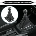thumbnail image 2 of 1 Set Shift Knob with Boot Cover Compatible for VW Golf 6 MK5 2005-2014 Faux Leather Black White 5 Speed, 2 of 6