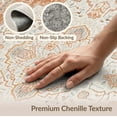 thumbnail image 6 of ODIKA 3'x5' Washable Accent Rug Pet Friendly, Non-Shedding Mat Beige Farmhouse Boho Trellis Vintage Border Neutral Cream Pink for Bedside, Nursery Room, 6 of 7