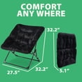 thumbnail image 6 of OAKHAM Comfy Saucer Chair, Foldable Faux Fur Lounge Chair for Bedroom and Living Room, Flexible Seating for  Adults, X-Large, Black, 6 of 8
