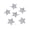 Silver, variant on Red Red Plastic Glitter 3D Star Christmas Ornament Set Of 6