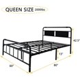 thumbnail image 3 of alazyhome Metal Platform Queen Bed Frame with Headboard and Footboard, Black, 3 of 6
