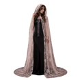 thumbnail image 4 of Gunia Hooded Cloak For Women Adult Lace Cape Cosplay Halloween Role Play Dress Up Outfits Stage Performance Holiday Party Wear,Khaki, 4 of 4