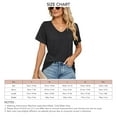 thumbnail image 6 of Ladies' Solid Color Casual Shirt for Daily Wear & Shopping, Black XL V-Neck Short Sleeve Tee Bienvenido, 6 of 6