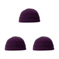 thumbnail image 2 of Qarigey Sombrero de hilo de punto de invierno Gorras de cabeza corta informales Hombres Mujeres Sombreros Púrpura Type1 NO1, 2 of 6