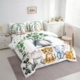 thumbnail image 4 of Feelyou Kawaii Antarctic Penguin Twin Bedding Sets 7-Piece for Teens, Tiger Elephant Bedding Comforter Set, Eucalyptus Leaves Botanical Reversible Sheet Sets, Microfiber Bedroom Decor, 4 of 9