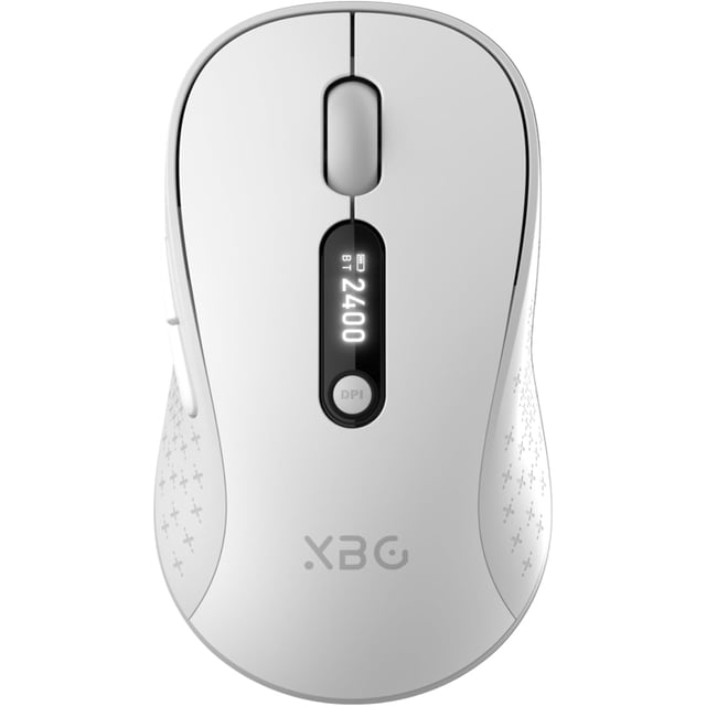 XBG B15pro Wireless Bluetooth , Bluetooth 5.0/4.0 & 2.4G Tri-Mode, Type-C Rechargeable with LED Screen Display, Ergonomic Silent Click for Laptop/PC/Tablet, Multi-Device & Office Use