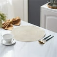 thumbnail image 3 of Set Of 6 Round Braided Placemat 30Cm Table Mats For Dining Table Woven Placemat Biege YIWEI, 3 of 9