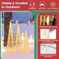 thumbnail image 6 of Costway Set of 3 Pre-lit Christmas Cone Trees Xmas Decoration with Star String & 90 Lights, 6 of 10