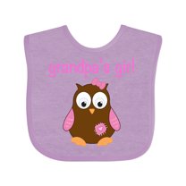 Inktastic Grandpa's Girl - Owl Girls Baby Bib