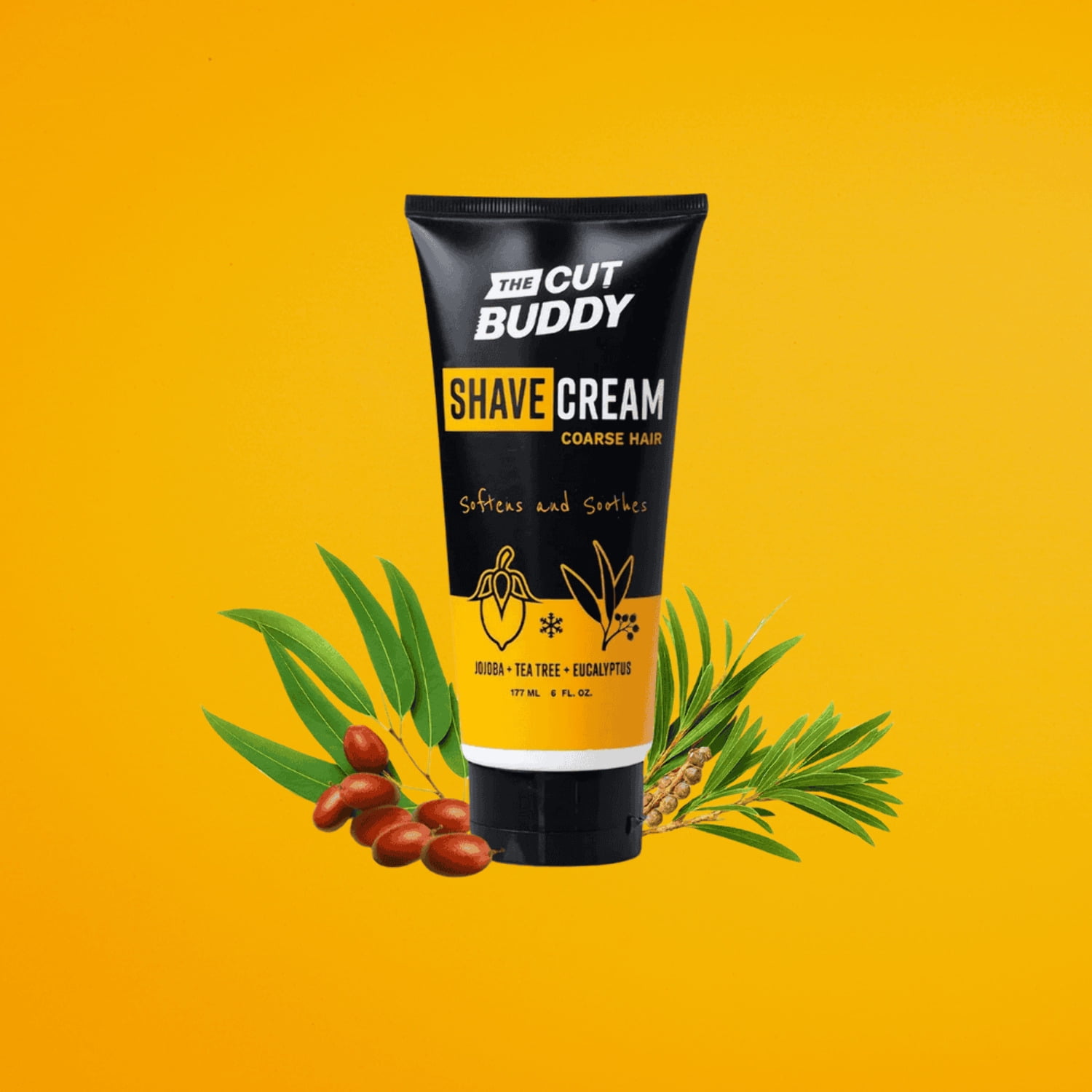 The Cut Buddy Shaving Cream - Soothing Foaming Solution (6 oz, Eucalyptus Scent)