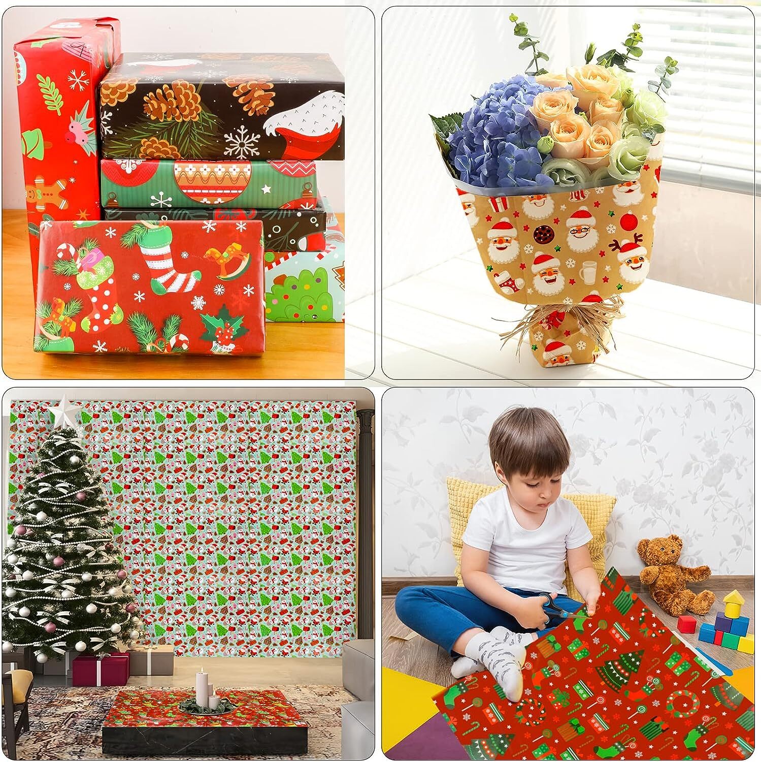 Konsait 12-Pack Christmas Wrapping Paper Sheets photo 4