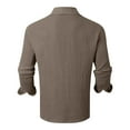 thumbnail image 4 of Daznico Mens Shirts - Men's Long Sleeve Dress Shirt Double Layer Pure Color Formal Business Casual Slim Fit Comfortable Wear - Shirts for Men,Color:Brown,Size:S, 4 of 5