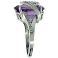 thumbnail image 3 of 14k White Gold Natural Amethyst Ring 16x12 mm Oval Shape Diamond Accent, 5/8 inch wide, size 9, 3 of 4