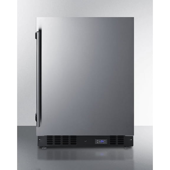 24" Wide Built-In All-Freezer With Icemaker, Black Cabinet
