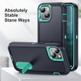 thumbnail image 3 of for iPhone 14 Case, iPhone 14 Phone Case with Built in Kickstand, Shockproof/Dustproof/Drop Proof Heavy Duty Military-Grade Rugged Protective Cover for iPhone 14,Light Green,For iPhone 14, 3 of 9