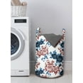 thumbnail image 3 of Floral Laundry Bag, Vintage Flowers in Bloom on Plain Background, Hamper Basket with Handles Drawstring Closure for Laundromats, 13" x 19", Rust Dark Blue, by Ambesonne, 3 of 4