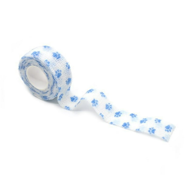 Tignapoo Pansements de Protection Auto-Adhésifs Mignons - 4 Rouleaux de 1 Pouce x 5 Yards Non Tissés Cohésifs pour Étudiants, Design Griffe Bleue, Idéal pour Prévenir les Callosités et l'Abrasion