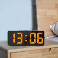 thumbnail image 2 of thinsony Digital Electronic Alarm Clock Snooze USB Large Display Dimmer Calendar Orange, 2 of 9
