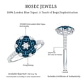 thumbnail image 6 of Rosec Jewels London Blue Topaz Flower Engagement Ring for Women - Blue Topaz Diamond Ring - AAA Quality - with Jewelry Box, 925 Sterling Silver, US 4.00, 6 of 7