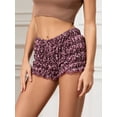 thumbnail image 6 of Michellecmm  Women Leopard Shorts Tiered Smocked Low Rise Lace Trim Short Pants, 6 of 8