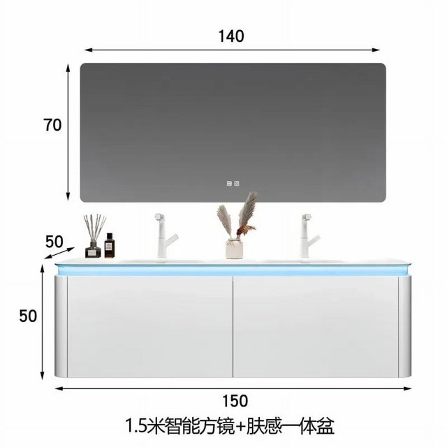 Bathroom Vanity Cabinet And Sink Cream Wind Combination Corian Rock Plate Seamless Hand Washing Basin Toilet Washstand Simple My Lux Decor Round