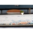 thumbnail image 5 of Safavieh Madison Collection MAD478B Modern Abstract Non-Shedding Dining Room Entryway Foyer Living Room Bedroom Area Rug, 5' x 5' Round, Cream / Orange, 5 of 5