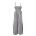 thumbnail image 3 of Women Casual Adjustable Spaghetti Strap Cropped Pants Jumpsuits Sleeveless Romper Jumpsuit, 3 of 5
