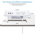 thumbnail image 3 of Recessed Power Strip with 20W USB C Port, Fast Charging USB A Port Desk Outlet, Furniture Hidden Charging Station for Side Table, End Table, with 6FT 45 Degree Flat Plug Extension Cord,White, 3 of 7
