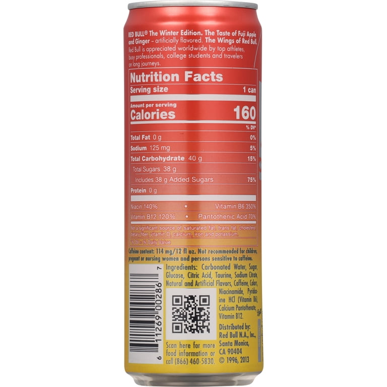 Red Bull, Energy Drink, Fuji Apple & Ginger Winter Edition, 12 fl