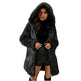 thumbnail image 2 of Aloohaidyvio Jackets Women,Womens Warm Faux Furry Coat Jacket Winter Solid Hooded Outerwear Jacket, 2 of 6