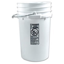 7 Gallon HDPE Plastic Bucket, White, Heavy-Duty Food Grade Storage Container with Lid