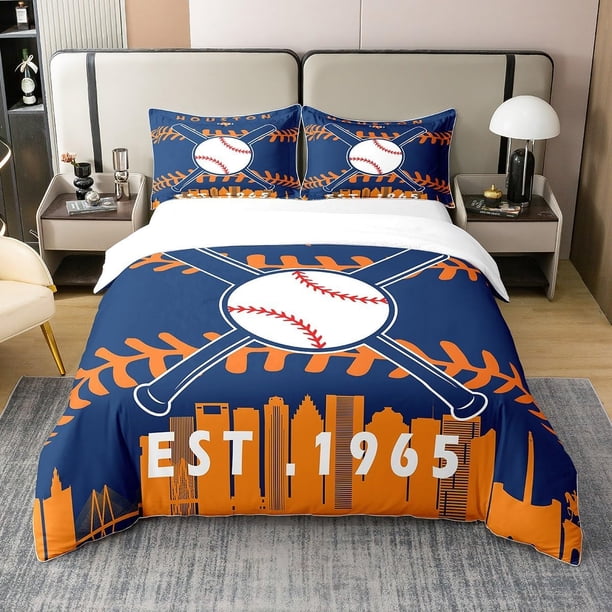 Equipo 100% Algodón Natural Funda Nórdica King para Niños Jóvenes Hombres,Niños Béisbol