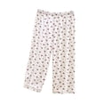 thumbnail image 3 of Bovxnpu Women's Pajama Pants Sleep Lounge Bottoms Cotton Capris Straight Leg Loose Casual Home Wear Pants Sleepwear, 3 of 6