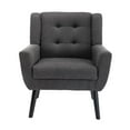 thumbnail image 2 of Ergonomics Accent Chair Living Room Chair Bedroom Chair Home Chair with Black Legs for Indoor Home, Modern Soft Linen Material, Comfortable Furniture, Dark Gray, 2 of 7