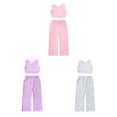 thumbnail image 4 of GYRATEDREAM Girls' 2 Piece Summer 2024 Outfits Solid Crop Tank Vest Tops and Sweatpants Sets for 12-24M Gray, 4 of 4