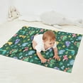 thumbnail image 2 of Green Dinosaurs Palms Volcanoes Pattern Blanket,Comfortable Soft Flannel Throw Blanket,All Season,Warm Lightweight Blankets for Sofa Bed Couch Living Room Chair,30"x40", 2 of 4
